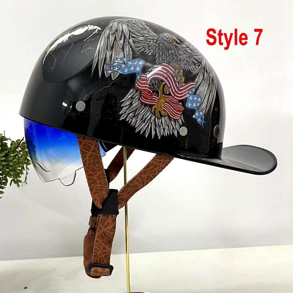 Motorcycle Helmet Vintage Helmet Baseball Cap Half Helmet Colourful Men Helmet
