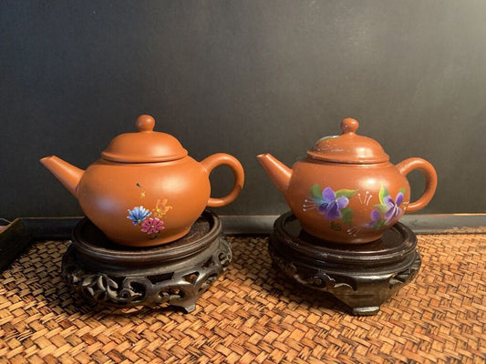 Two Vintage Chinese Yixing ZISHA Teapot