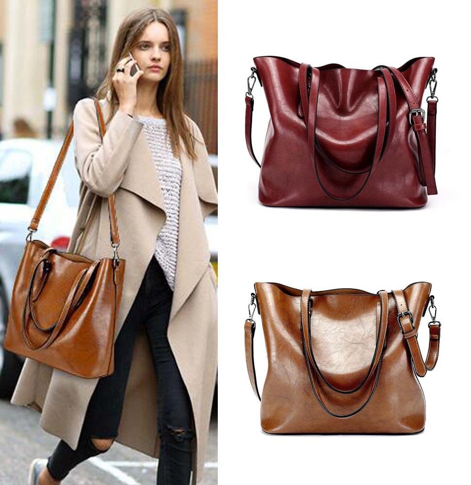 Womens Faux Leather Handbags Shoulder Purse Messenger Satchel Crossbody Tote Bag