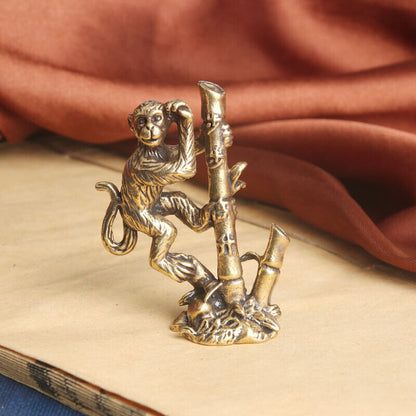 Solid Brass Monkey Figurine Statue Home Ornaments Animal Figurines Gift