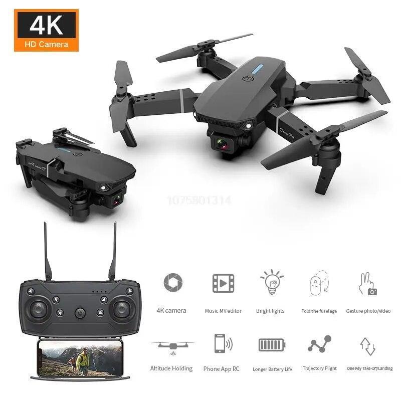2023 New RC Drone With 4K HD Dual Camera WiFi FPV Foldable Quadcopter +4 Battery