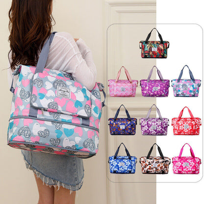 Printed Dry Wet Separation Gym Bag Extensible Waterproof Travel Sports Fitness