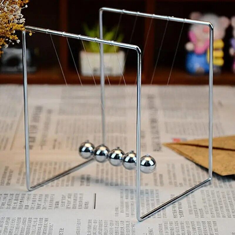 Mini Newton Cradle Balance Steel Balls School Teaching Physics Supplies Desk Toy