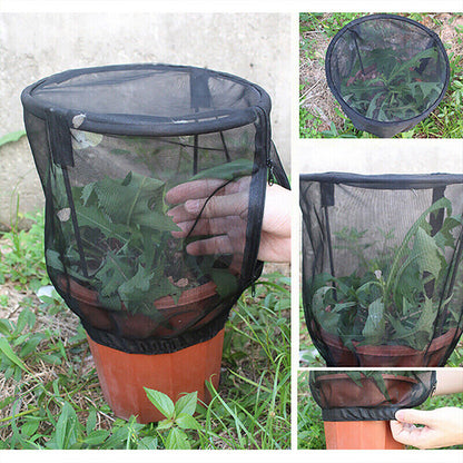 Plant Protective Net Cover with Zipper Mesh Net Bag Garden Plant Cover Fruit