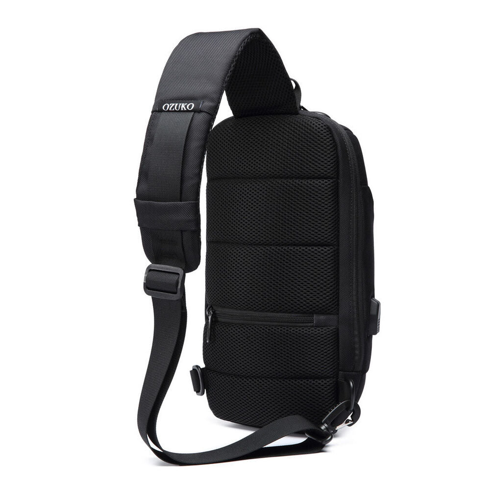 Comb. Lock Charging Port Water Resistant Chest Pack Sling Bag One Strap Backpack