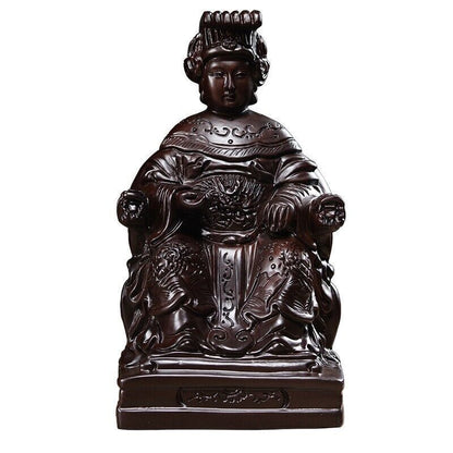 25cm,Ebony Wood MAZU Statue Carved,CHINA Taoism Matsu Sit FOLK Goddess Sea 妈祖神像