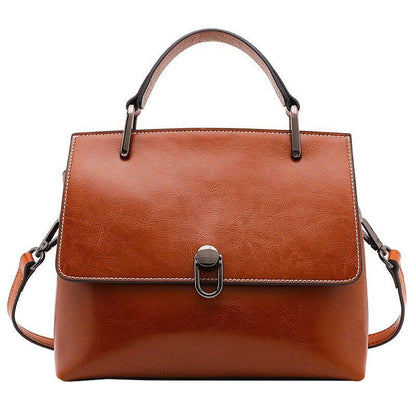 Cowhide Leather Bag One-shoulder Handbags Satchels Large Messenger 26*13*21 CM