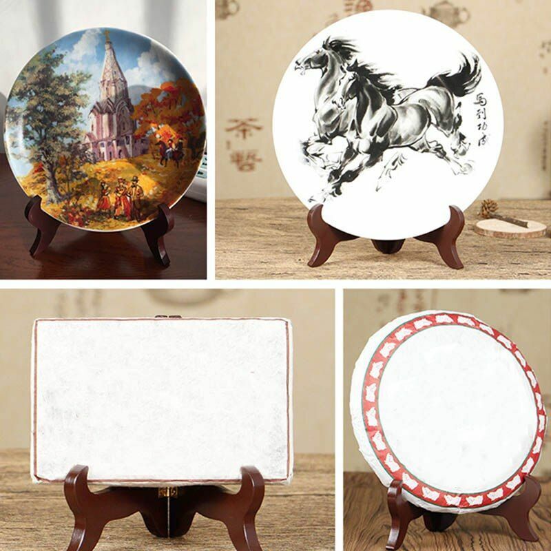 5/6/7/8" Wooden Storage Bracket Plate Holders Multifunction Display Stand Decors