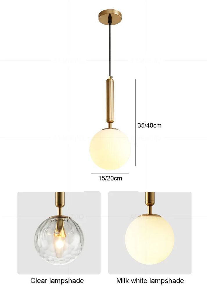 Pendant Lights Modern LED Glass Ball Gold Black Indoor Kitchen Dining Lamp Decor