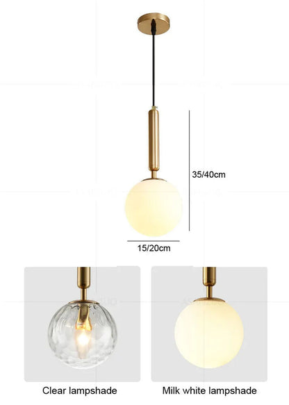 Pendant Lights Modern LED Glass Ball Gold Black Indoor Kitchen Dining Lamp Decor