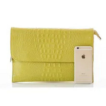 Women Envelope Evening Clutch Bags Crocodile Pattern Female Genuine Leather Bag
