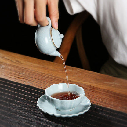 Mini Ru Kiln Teapot Fingertip Pot Small Capacity Ceramic Pocket Pot Tea Pet 60ml
