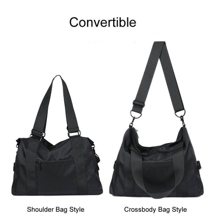 Convertible Water Resistant Nylon Shoulder Crossbody Bag Sport Gym Bag Messenger