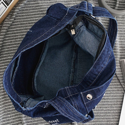 Women's Denim Adjustable Tote Bag Shoulder Crossbody Handbag Purse Jean Satchel