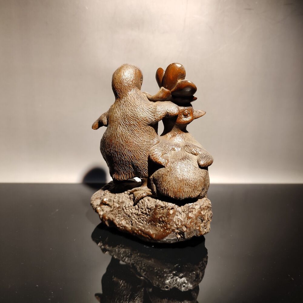 vintage wooden ornaments sculptures duck love statue anniversary gifts couple