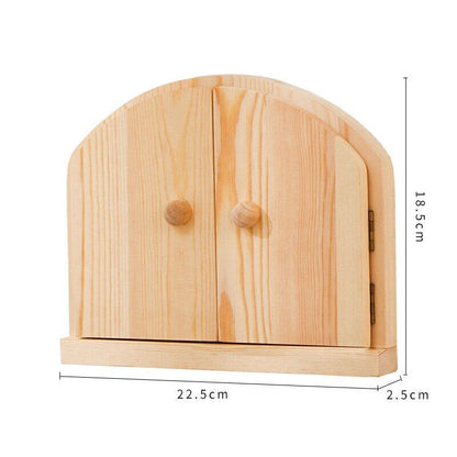Outlet Cover Wood Double Door Light Switch Protector Button Box 18.5x22.5x2.5cm