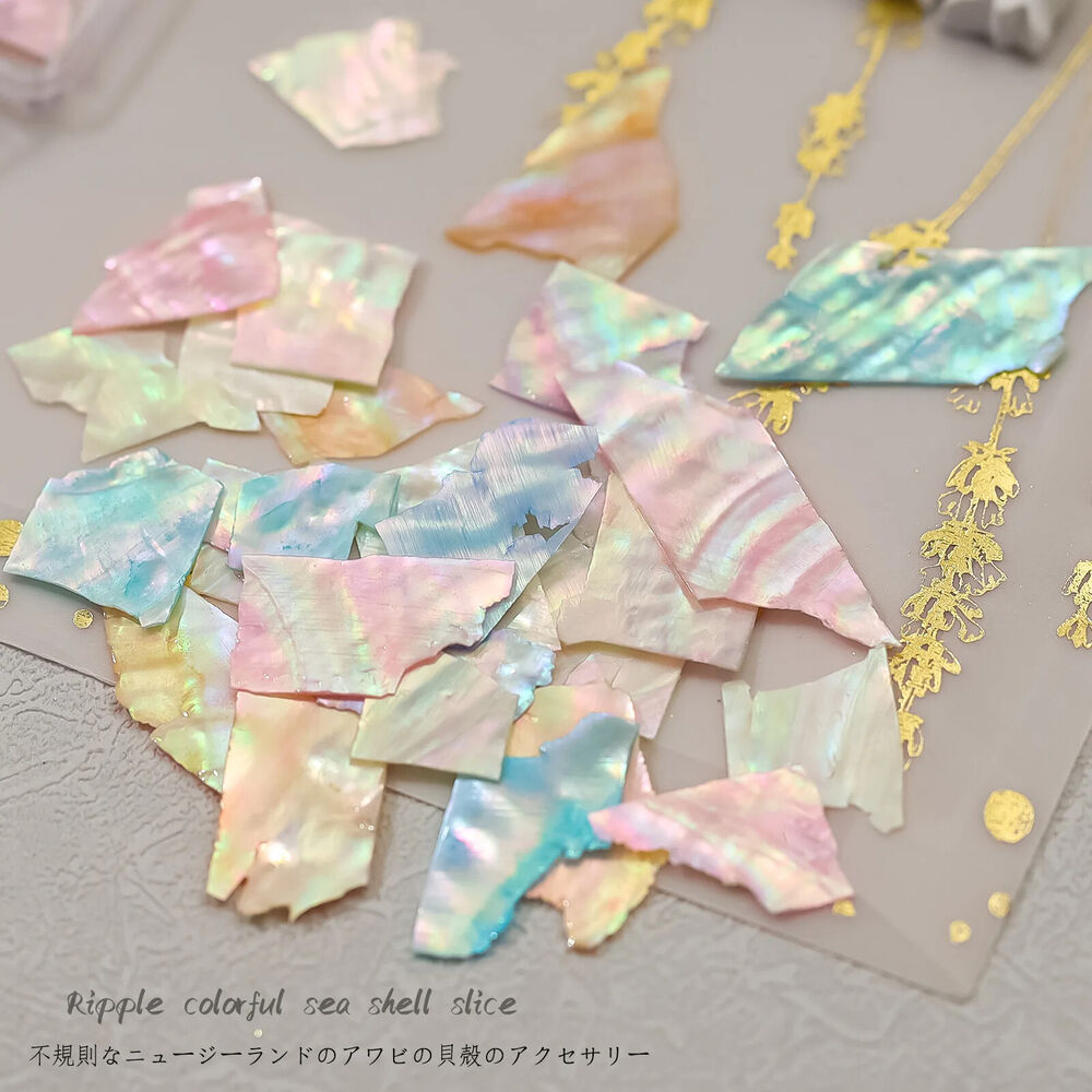 Nail Art Decorations 1 Box Abalone Shell Flakes Glitter DIY Manicure Accessories