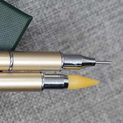 Nail Art Tool Metal Handle Dual-Ended Dotting Pen Crystal Rhinestone Accessories