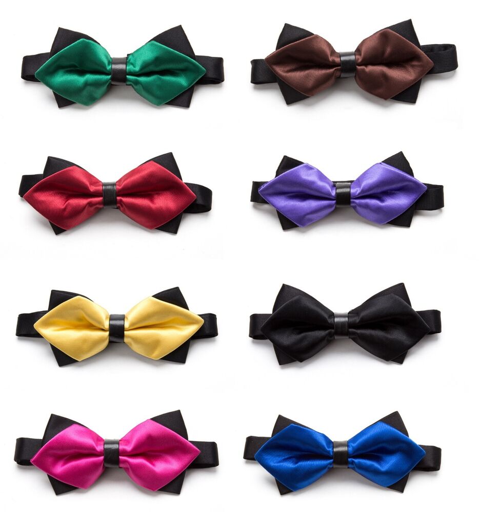 Men Ties Solid Fashion Butterfly Party Wedding Black Red Boys Girl Formal Bowtie