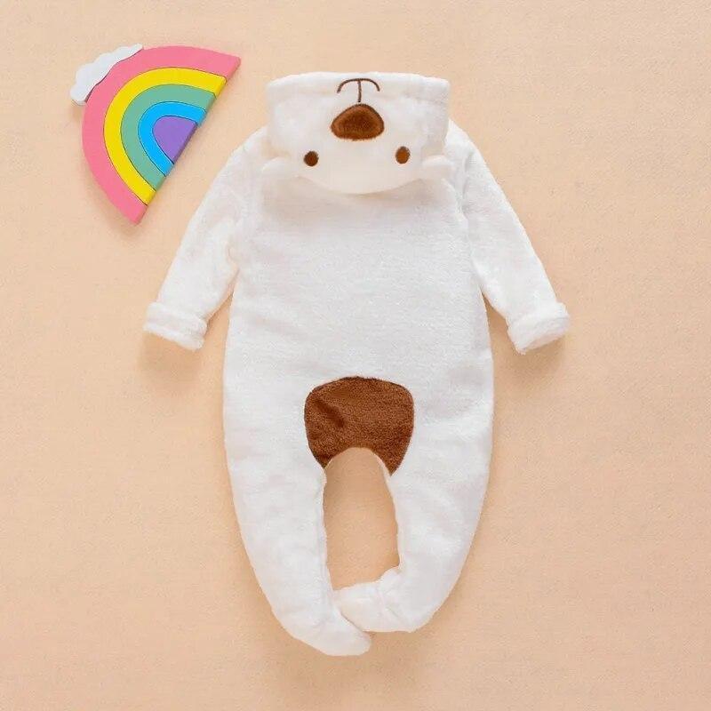 Newborn Baby Romper Jumpsuit Boy Girl Kids Bear Hooded Bodysuit Clothes Outfits