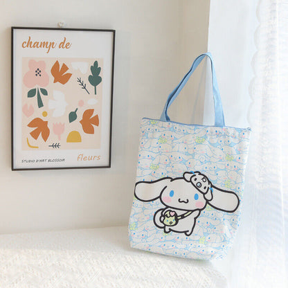 Cute My Melody Kuromi Cinnamoroll Hello Kitty Handbag Tote Canvas Storage Bag