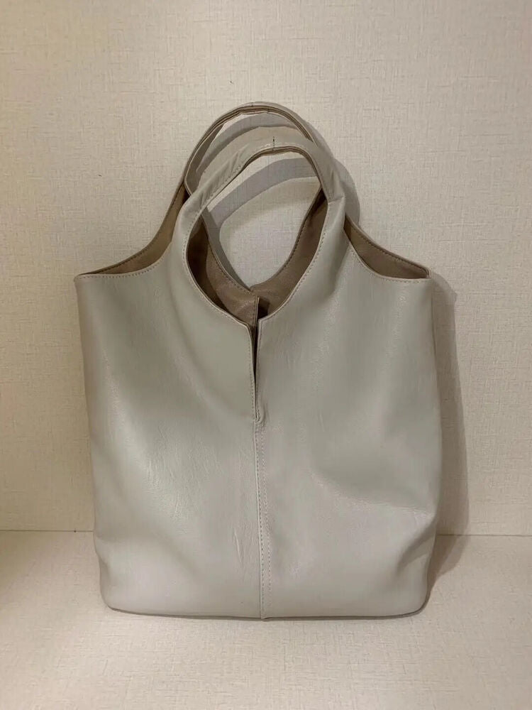 Shoulder Bag For Women PU School Work Business Bag Female Double Side
