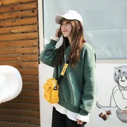 Shoulder Bag Pure Color Tote Outdoor Bag Canvas Handbag Zipper Messenger Bags