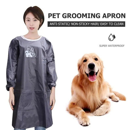 Aprons Long Sleeves Working Clothes Antistatic Waterproof Pet Grooming 58x48x2cm