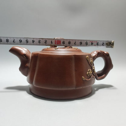 Vintage China Yixing Purple Clay Teapot Zisha Ceremony Fine Plum Blossom Teaware