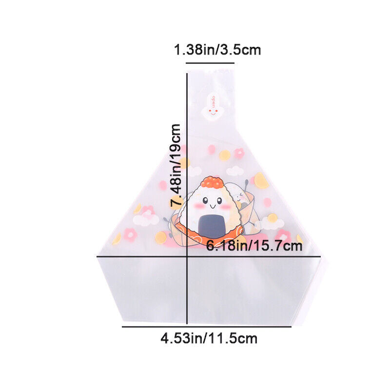 50Pcs Lovely Cartoon For Triangle Rice Ball Packaging Bag Rice Ball Sushi Bag