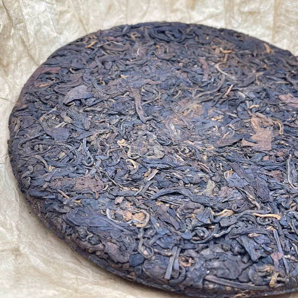 Pu-erh tea,late 80s,英敏號Ying Min, 遠年七子餅茶Yuannian Qizi Cake Tea,357g,Raw