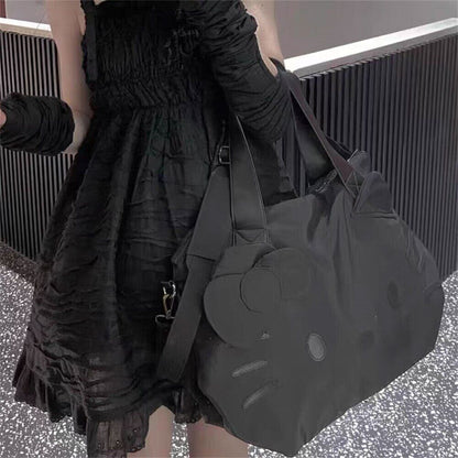 Hello Kitty Black Shoulder Bag Portable Multifunctional Luggage Bag Handbag