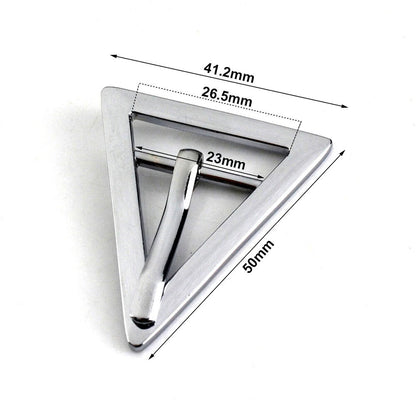 Women Belt Buckles Metal Triangle Fashion Single Pin DIY Leather Craft Accessory
