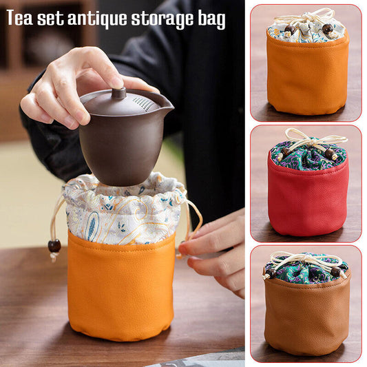 Portable Teaware Storage Bag Travel Collect Teapot Teacup Antique Jewelry Pouch