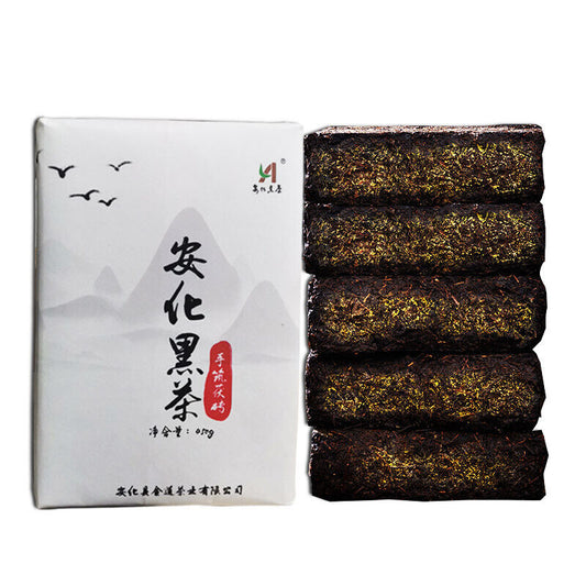 450g Hunan Anhua black tea hand-built por brick tea golden flower black aged tea