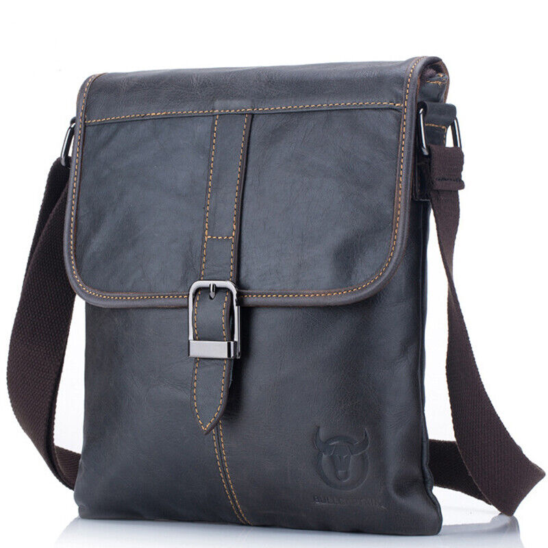 100% Genuine Leather Men's Sling Shoulder/Messenger Bag 10 inches Crossbody Bags