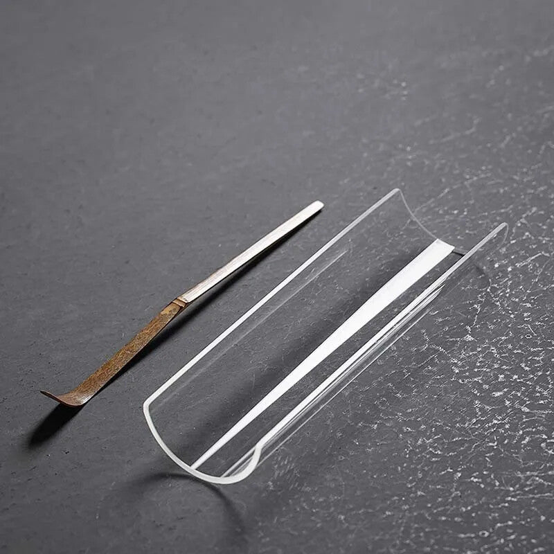 Transparent Frosted Tea Shovel Japanese Style Tea Making Tools Kungfu Tea Spoon