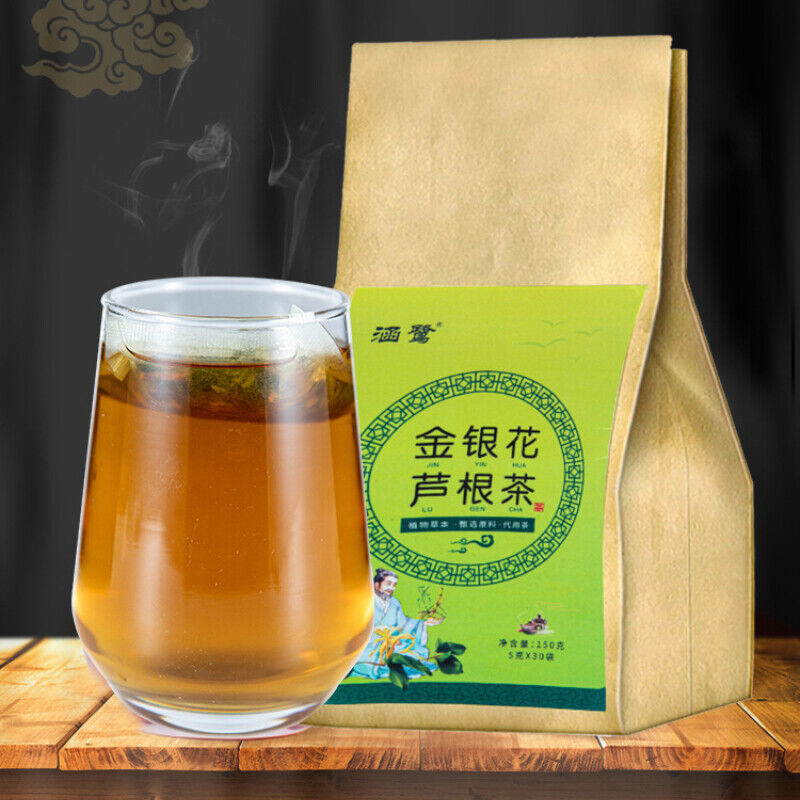 Honeysuckle Reed Root Herb Medicine Teabag Organic Chinese Herbal Tea 5g*30 Bags