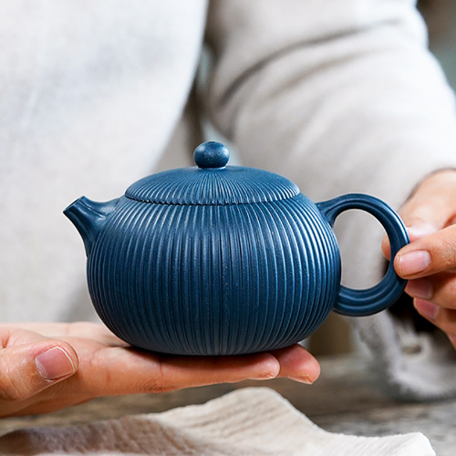 260CC Handmade Yixing Teapot Azure Clay Pot Chinese Kettle Kung Fu Zisha Tea Set