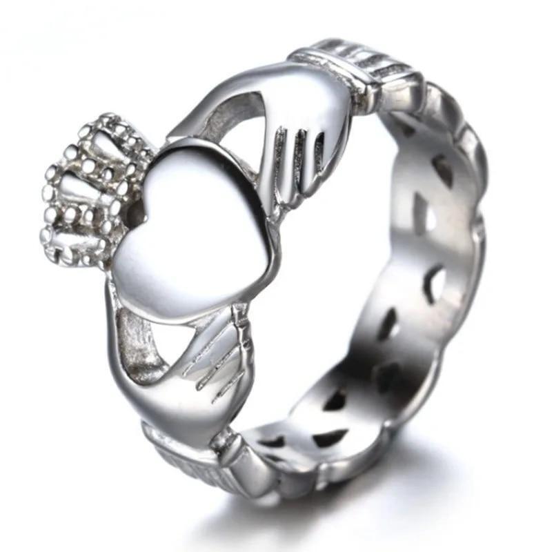Ring Celtic Irish Claddagh Wedding Crown Heart Band Men Women Fashion Jewelry