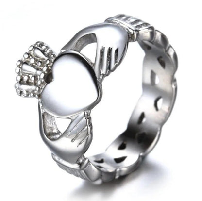 Ring Celtic Irish Claddagh Wedding Crown Heart Band Men Women Fashion Jewelry