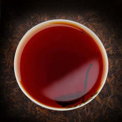 357g Yunnan Qizi Cake Tea 1997 Menghai 7572 Old Pu-erh Ripe Tea Shu Pu'er Tea