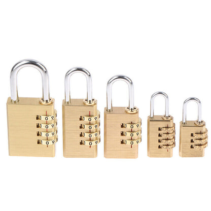 Brass Mini 3/4 Digits Number Code Lock Combination Padlock For Travelling Bag