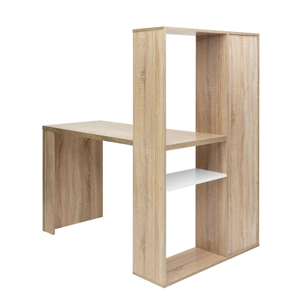 47.2W X 19.7D 29.5-54.3H 2 in 1 computer desk L-shape Desktop with shelves
