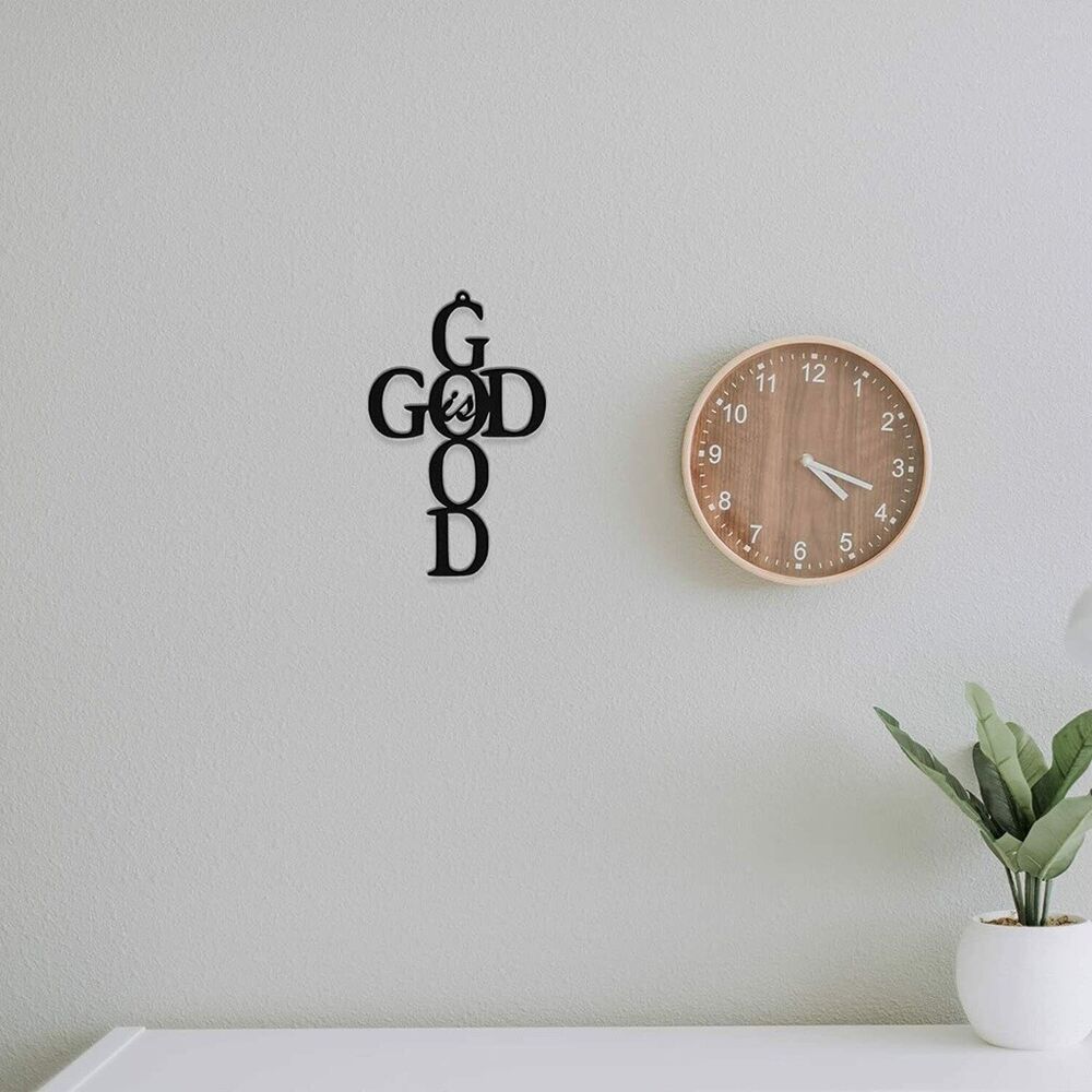 Metal Wall Art - God Is Good Cross Metal Ornaments Pretty Artwork Wall Stickers