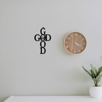 Metal Wall Art - God Is Good Cross Metal Ornaments Pretty Artwork Wall Stickers