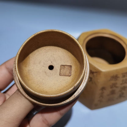 vintage chinese yixing purple clay teapot zisha ceramic bamboo plum blossom art