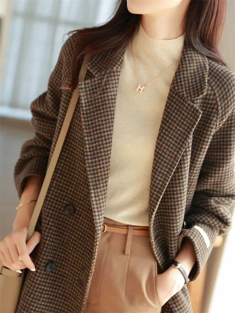 Coat Women's Spring and Autumn Single-breasted Loose Pocket Jacket Clothing