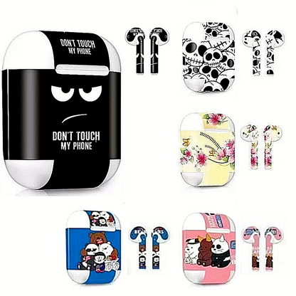 Protector Calcomania de Vinylo Forro Para Audifonos Auriculares Aairpods 1/2