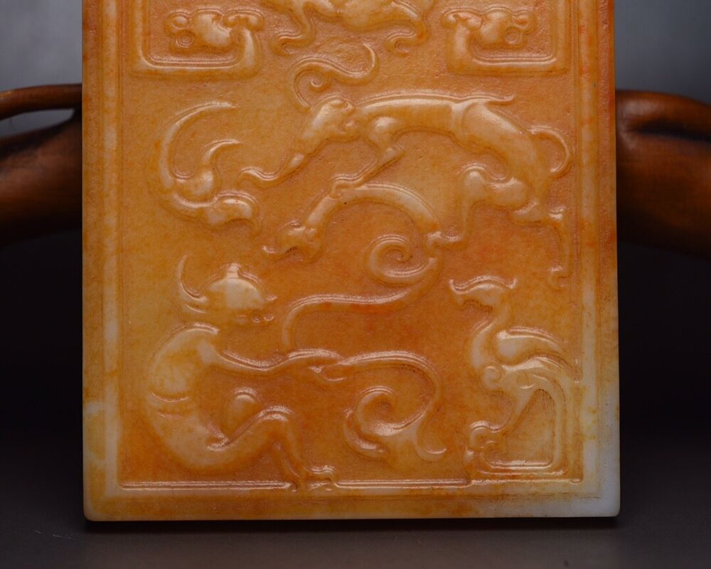 Chinese Old Natural Hetian Jade Carved Exquisite Statue Pendant Jewelry Rare Art